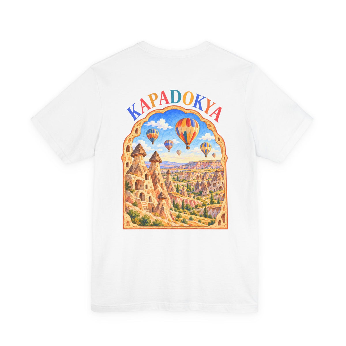 Dos du t-shirt Kapadokya Double S avec la Cappadoce et ses montgolfières