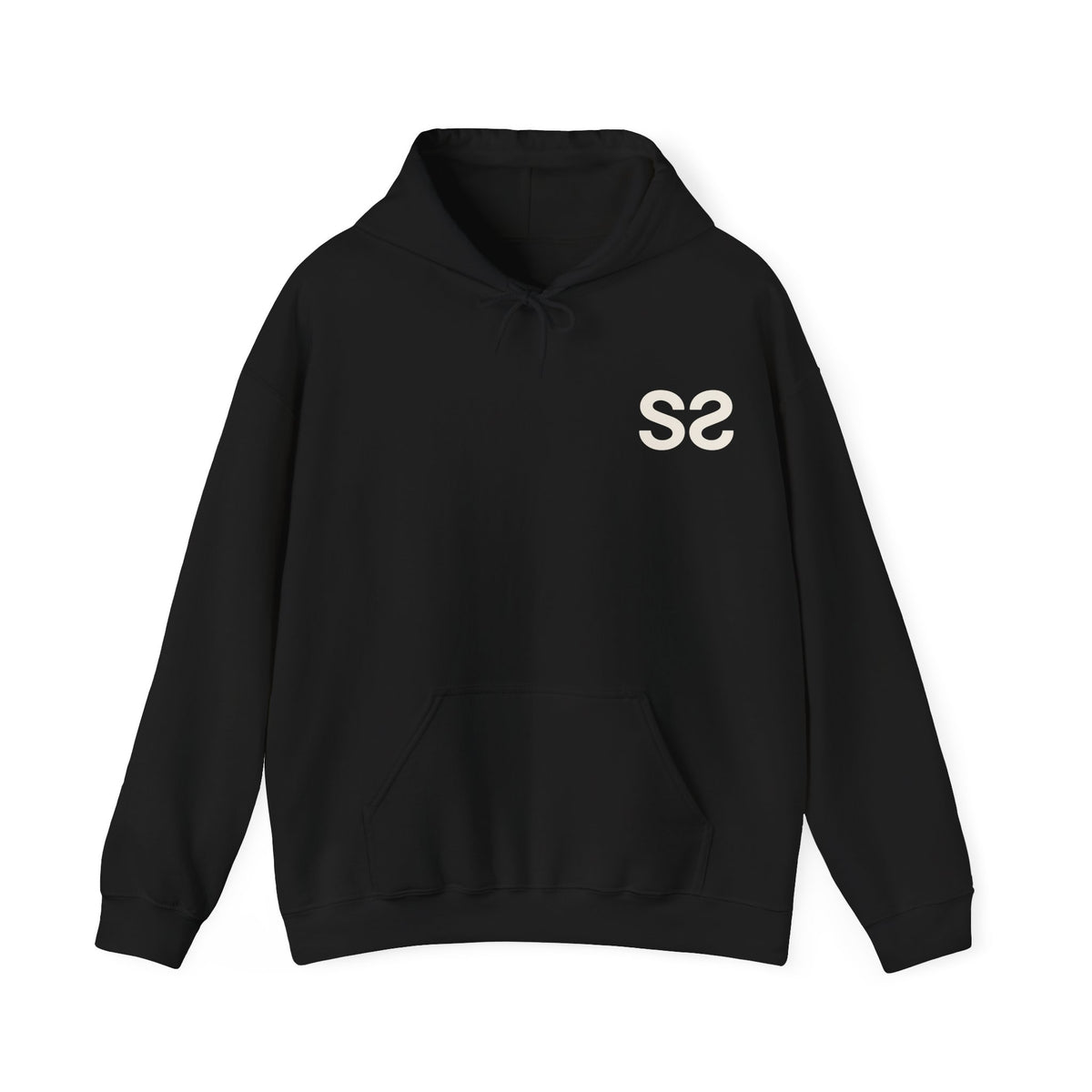 Noir – Sweat à capuche unisexe Palestine, vue de face avec le logo Double S