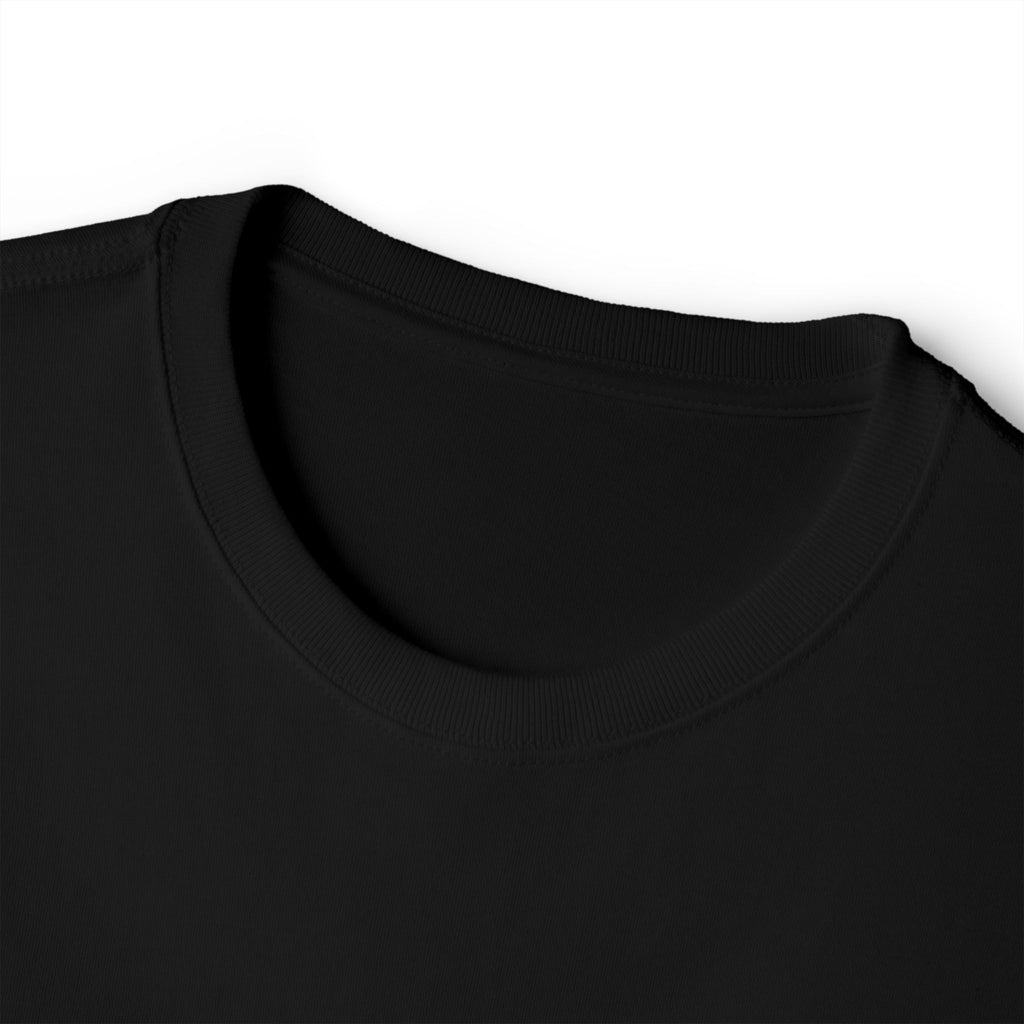 Noir – T-shirt oversize unisexe Double S coupe boxy, détail du col côtelé