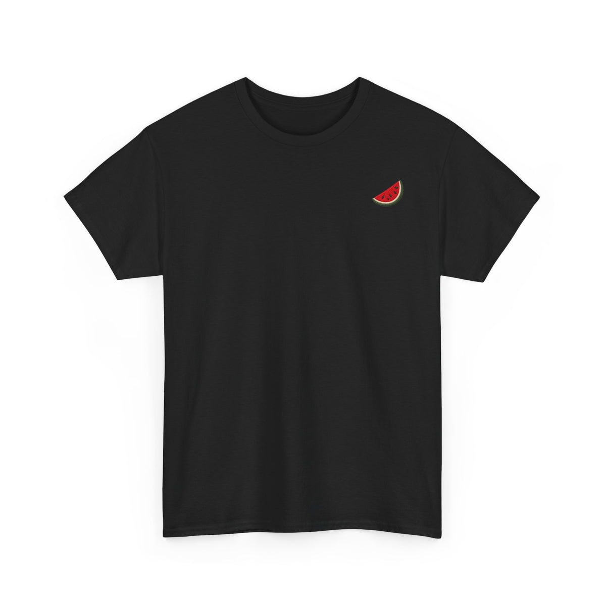 Noir – T-shirt unisexe Pastèque, vue de face avec la pastèque sur la poitrine