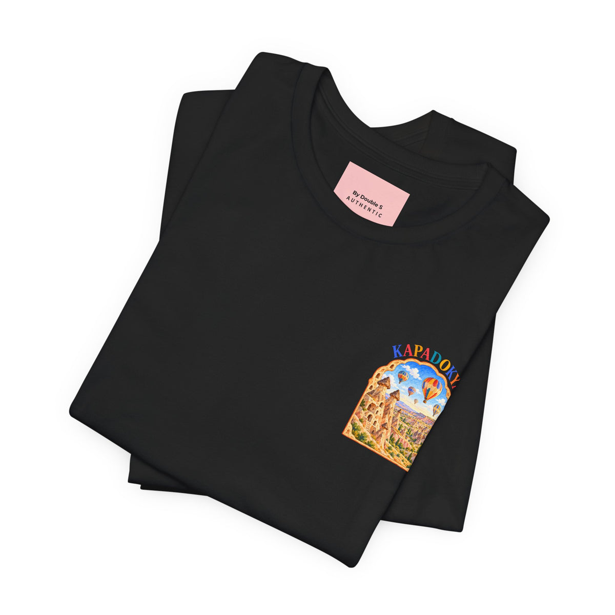 Noir – T-shirt unisexe Kapadokya, plié