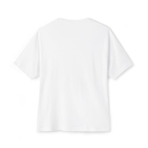 Blanc – T-shirt oversize unisexe Double S coupe boxy, vue de dos