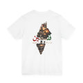 Blanc – T-shirt unisexe Filastin, vue de dos avec l'illustration Filastin et la carte de la Palestine