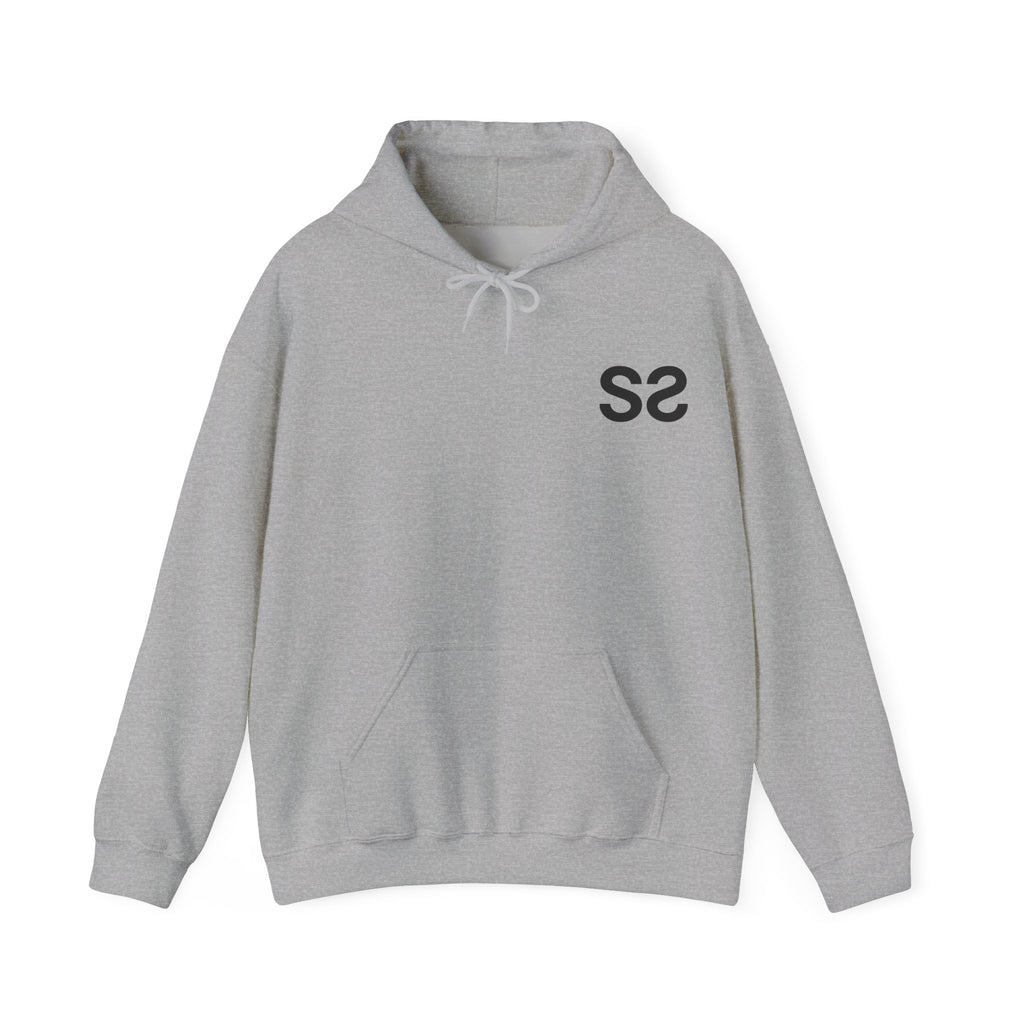 Gris chiné – Sweat à capuche unisexe Palestine, vue de face avec le logo Double S