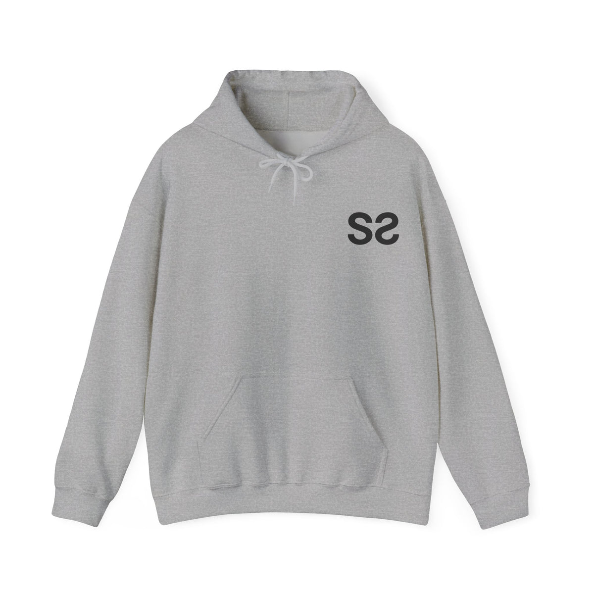 Gris chiné – Sweat à capuche unisexe Palestine, vue de face avec le logo Double S