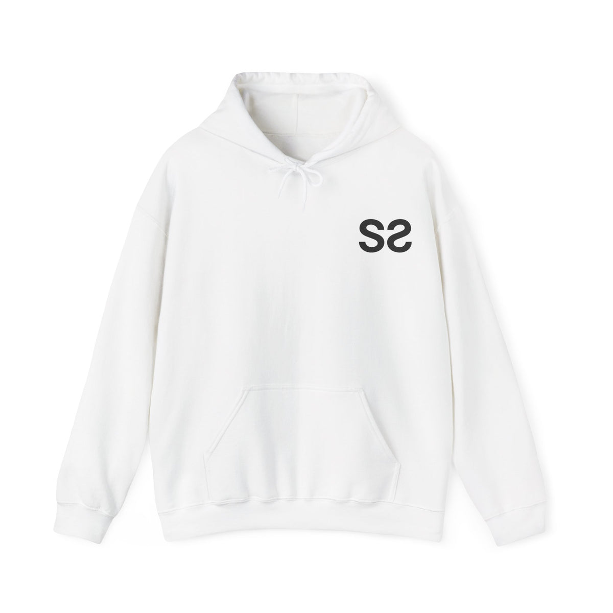 Blanc – Sweat à capuche unisexe Istanbul, vue de face avec le logo Double S
