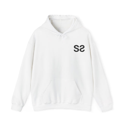 Blanc – Sweat à capuche unisexe Istanbul, vue de face avec le logo Double S