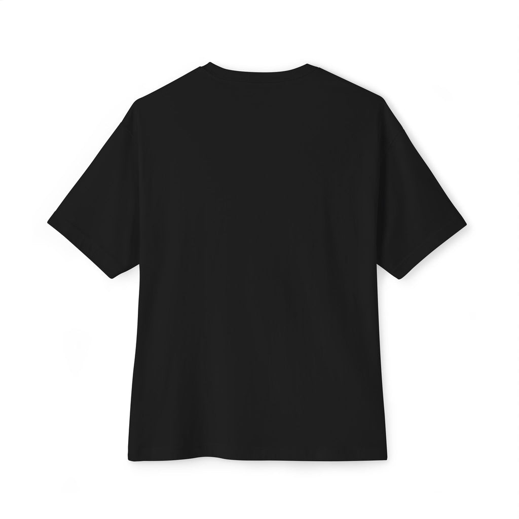 Noir – T-shirt oversize unisexe Double S coupe boxy, vue de dos